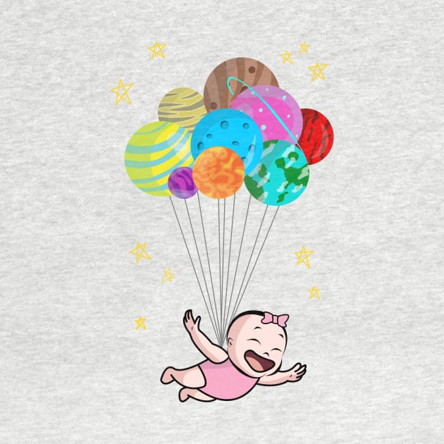 Space Travel Happy Flying Baby Balloon Planets by 4U2NV-LDN